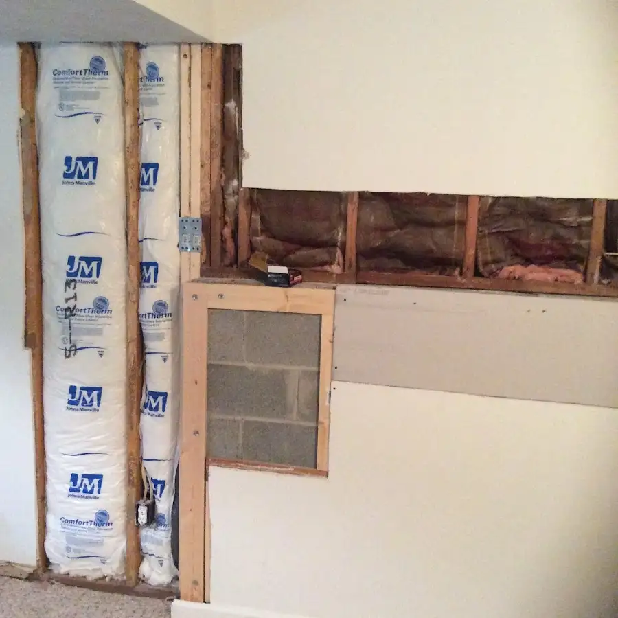 Wall insulation replacement during Basement Flood Cleanup in Highlands Ranch